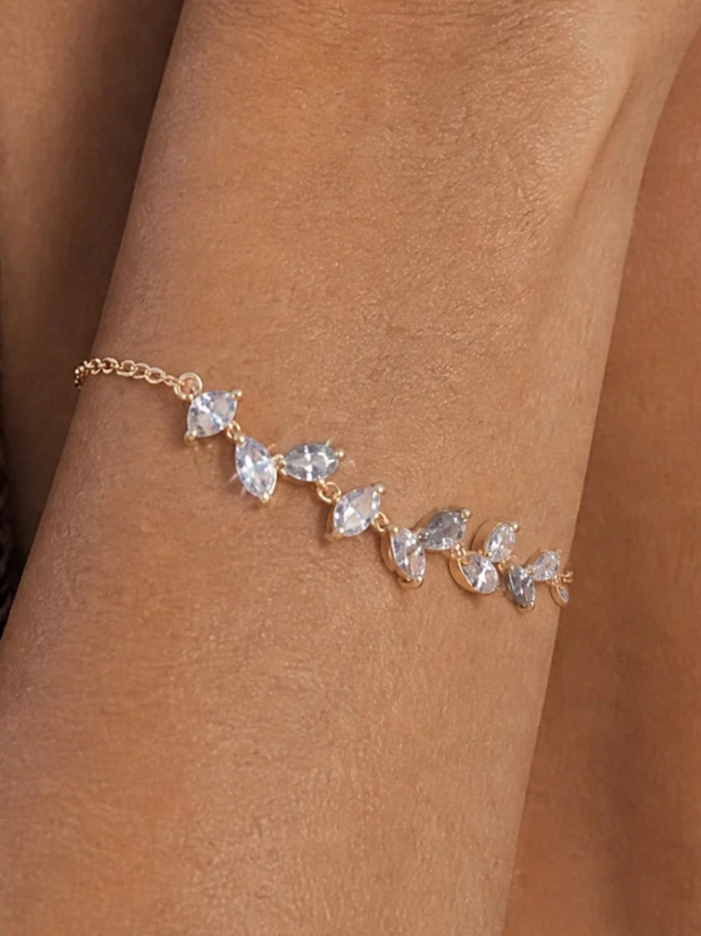 Bryan Anthonys One By One Crystal Bracelet — Gold NWT